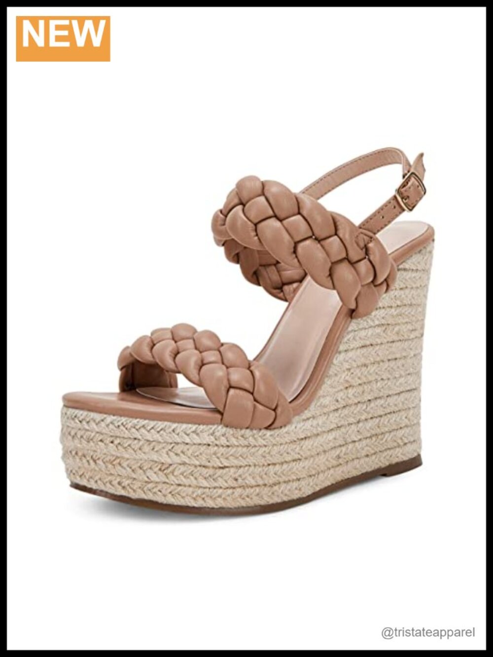 Women's Braided Espadrille Platform Wedge Sandals Open Toe Ankle Buckle